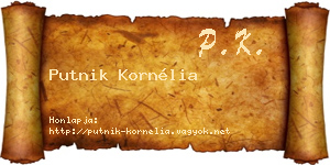 Putnik Kornélia névjegykártya